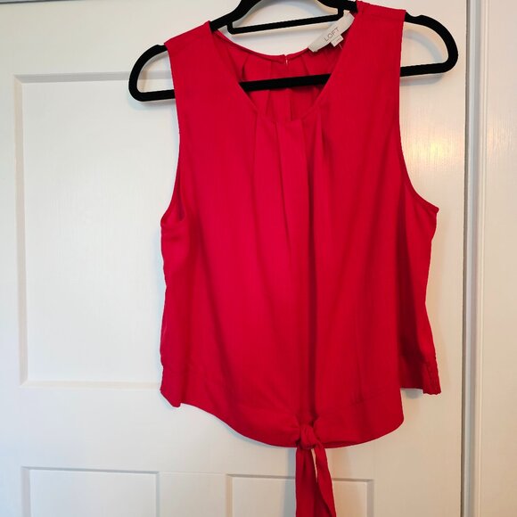 Red Sleeveless Loft Shirt Size Large - Picture 1 of 2